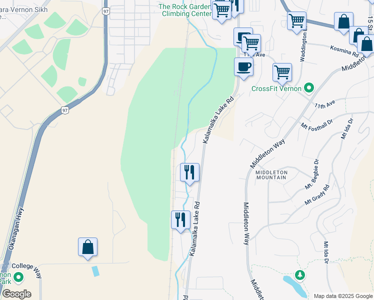 map of restaurants, bars, coffee shops, grocery stores, and more near 602 Browne Road in Vernon