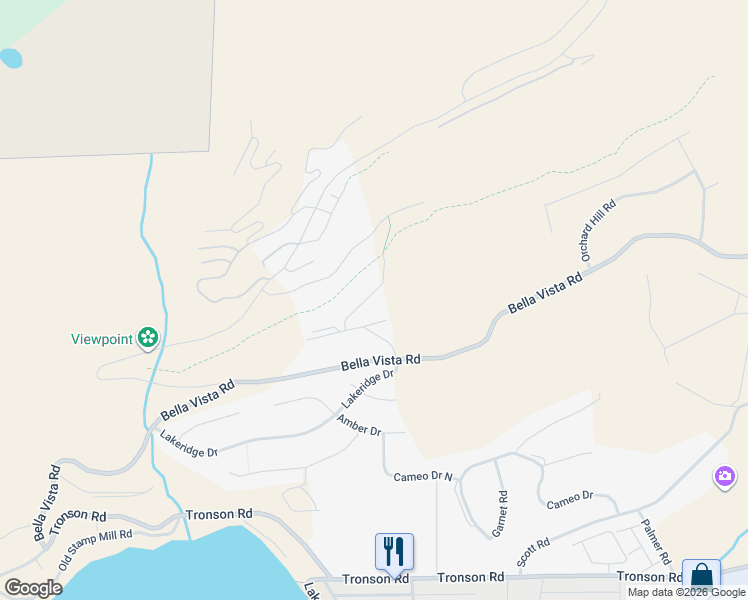 map of restaurants, bars, coffee shops, grocery stores, and more near 7018 Pinto Place in Vernon