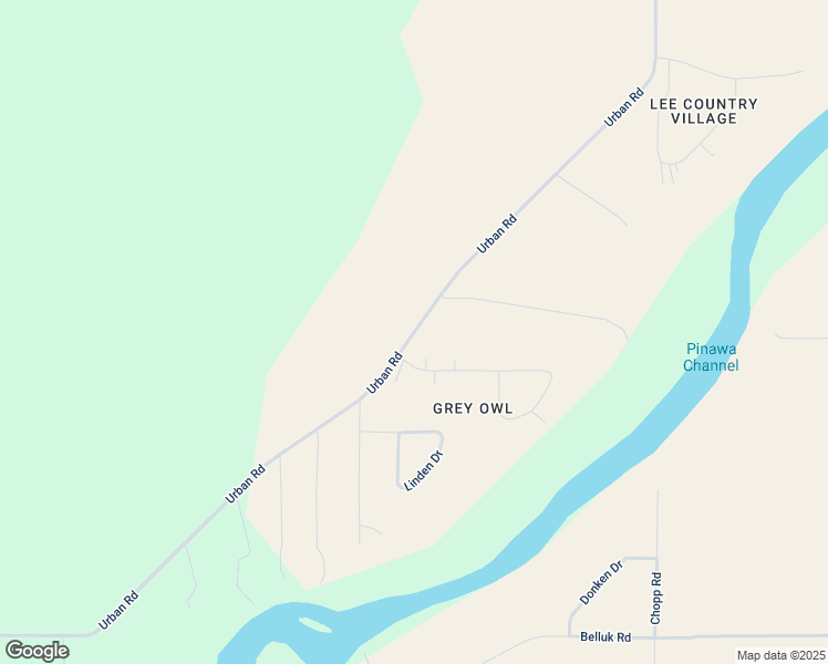 map of restaurants, bars, coffee shops, grocery stores, and more near Urban Road in Lac du Bonnet