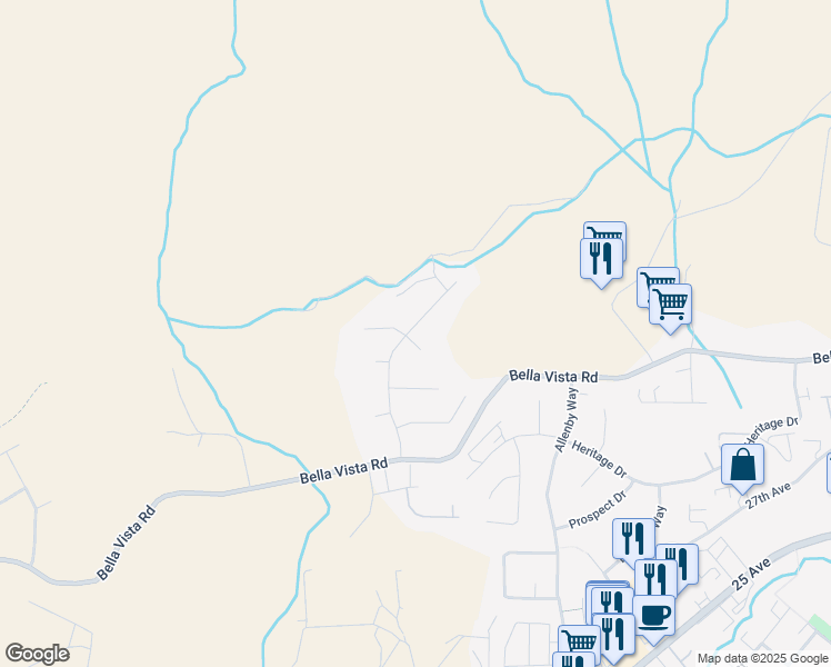 map of restaurants, bars, coffee shops, grocery stores, and more near 3151 Crosby Road in Vernon