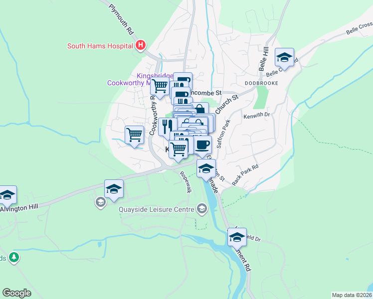 map of restaurants, bars, coffee shops, grocery stores, and more near in Kingsbridge