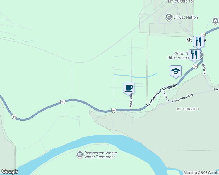 map of restaurants, bars, coffee shops, grocery stores, and more near 1920 Carpenter Road in Pemberton