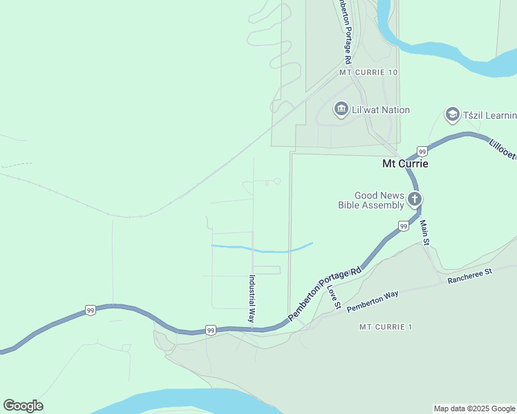 map of restaurants, bars, coffee shops, grocery stores, and more near 7342 Industrial Way in Pemberton