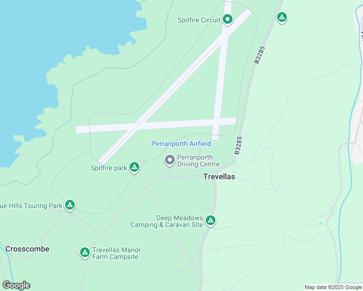 map of restaurants, bars, coffee shops, grocery stores, and more near Higher Trevellas St in Trevellas