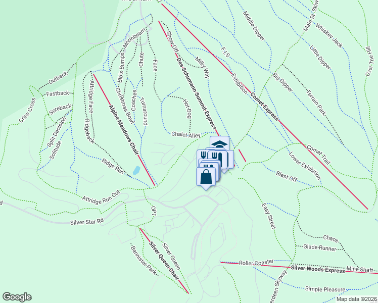 map of restaurants, bars, coffee shops, grocery stores, and more near 9885 Pinnacles Road in Vernon