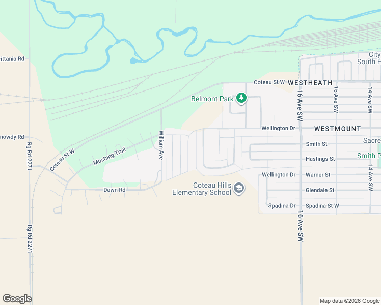 map of restaurants, bars, coffee shops, grocery stores, and more near 184 Wellington Drive in Moose Jaw