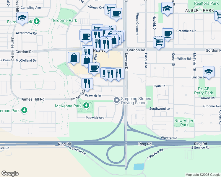 map of restaurants, bars, coffee shops, grocery stores, and more near 4850 Harbour Landing Drive in Richardson