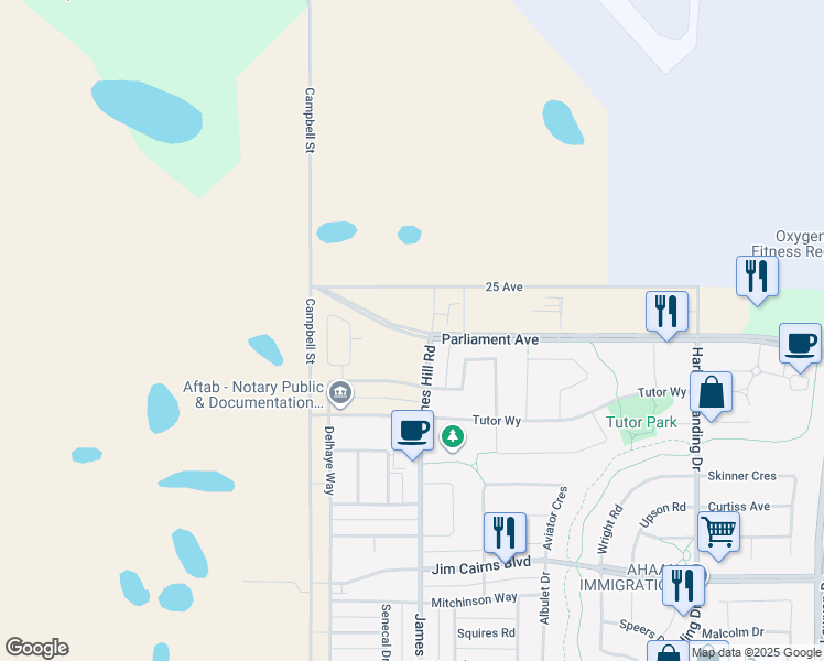 map of restaurants, bars, coffee shops, grocery stores, and more near 5501 Parliament Avenue in Richardson
