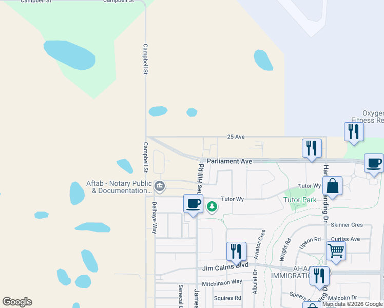 map of restaurants, bars, coffee shops, grocery stores, and more near 5500 Parliament Avenue in Richardson