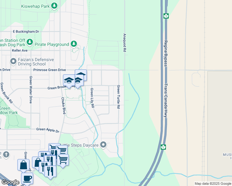 map of restaurants, bars, coffee shops, grocery stores, and more near 3433 Green Lavender Drive in Richardson