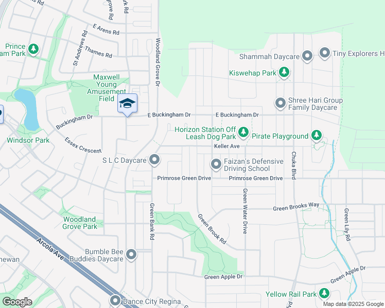 map of restaurants, bars, coffee shops, grocery stores, and more near 4265 Keller Avenue in Regina
