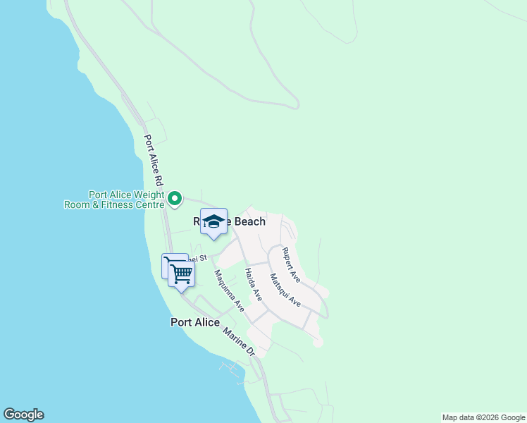 map of restaurants, bars, coffee shops, grocery stores, and more near 75 McKay Crescent in Port Alice