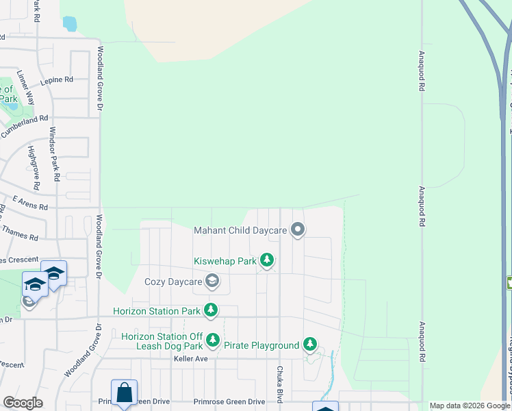 map of restaurants, bars, coffee shops, grocery stores, and more near Buckingham Dr in Regina