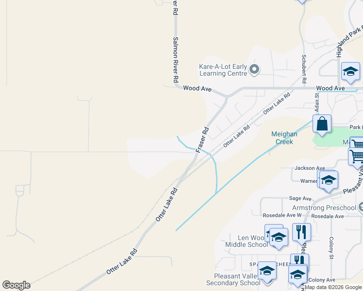 map of restaurants, bars, coffee shops, grocery stores, and more near 50 Noble Road in Armstrong