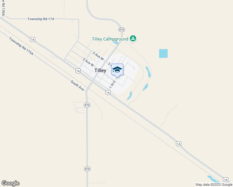 map of restaurants, bars, coffee shops, grocery stores, and more near 148 1 Street East in Tilley