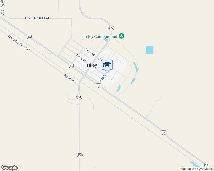map of restaurants, bars, coffee shops, grocery stores, and more near 148 1 Street East in Tilley