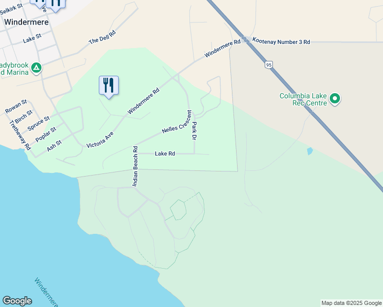 map of restaurants, bars, coffee shops, grocery stores, and more near 4801 Lake Road in Windermere