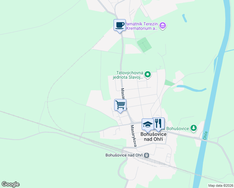 map of restaurants, bars, coffee shops, grocery stores, and more near in Litoměřice