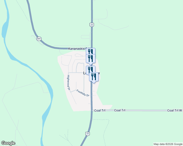 map of restaurants, bars, coffee shops, grocery stores, and more near in Longview