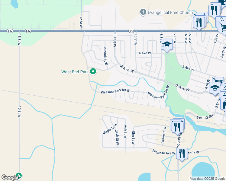 map of restaurants, bars, coffee shops, grocery stores, and more near 3 Pleasant Park Close West in Brooks