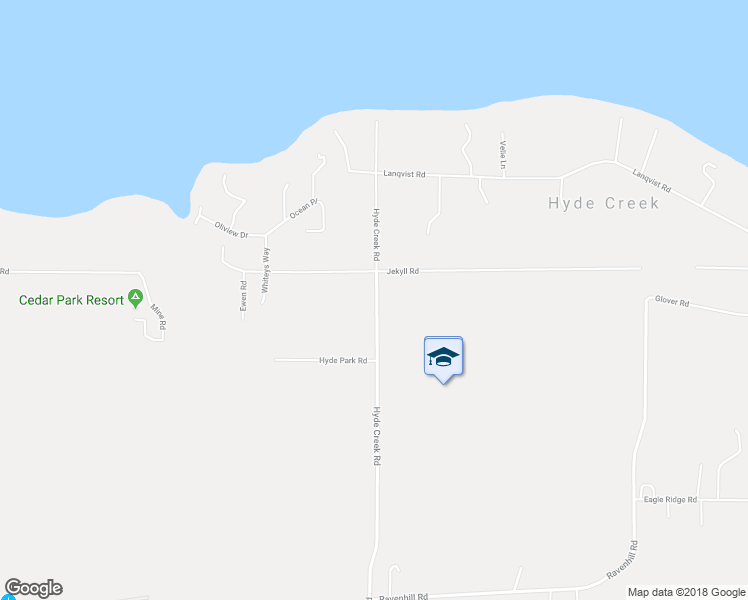 map of restaurants, bars, coffee shops, grocery stores, and more near 1405 Hyde Creek Road in Mount Waddington