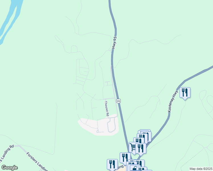 map of restaurants, bars, coffee shops, grocery stores, and more near Copperhorn Drive in Radium Hot Springs
