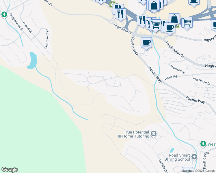 map of restaurants, bars, coffee shops, grocery stores, and more near 24 Balmoral Drive in Kamloops