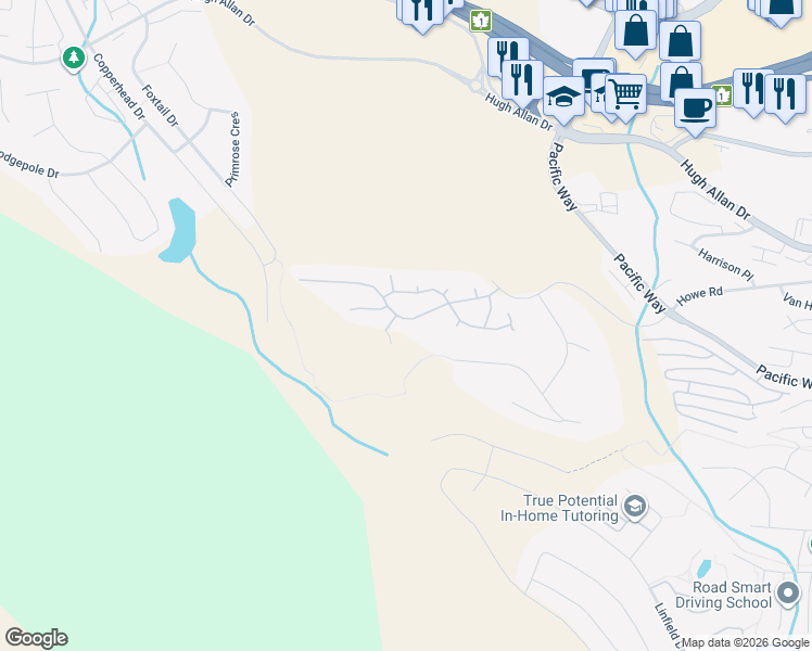 map of restaurants, bars, coffee shops, grocery stores, and more near 83 Balmoral Drive in Kamloops