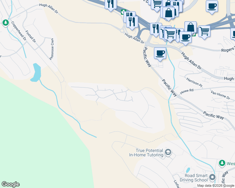 map of restaurants, bars, coffee shops, grocery stores, and more near 24 Balmoral Drive in Kamloops