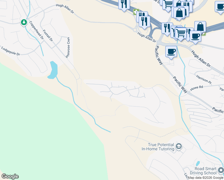 map of restaurants, bars, coffee shops, grocery stores, and more near 83 Balmoral Drive in Kamloops