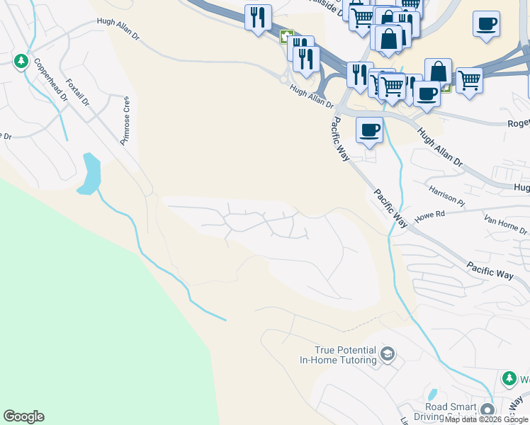 map of restaurants, bars, coffee shops, grocery stores, and more near 24 Balmoral Drive in Kamloops