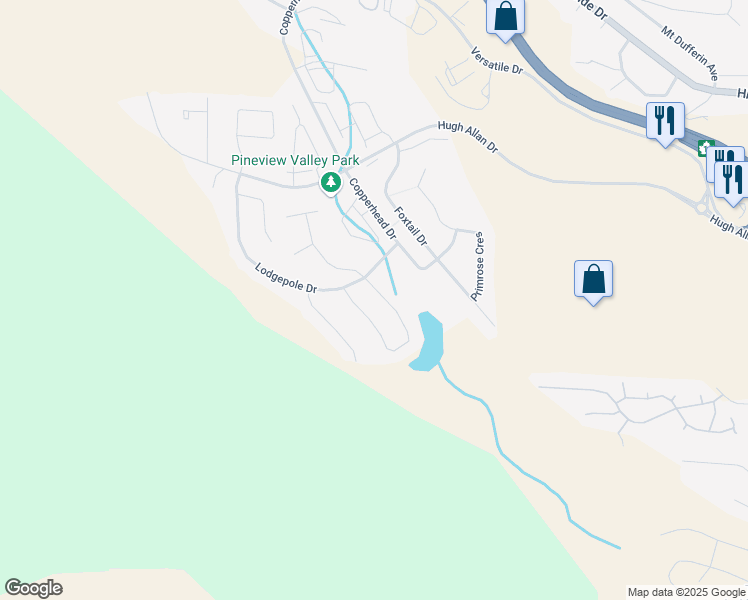 map of restaurants, bars, coffee shops, grocery stores, and more near 1911 Snowberry Crescent in Kamloops