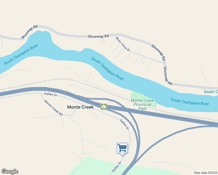 map of restaurants, bars, coffee shops, grocery stores, and more near 1755 Old Ferry Road in Monte Creek