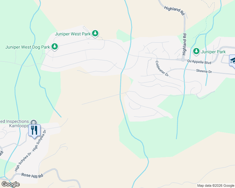 map of restaurants, bars, coffee shops, grocery stores, and more near in Kamloops