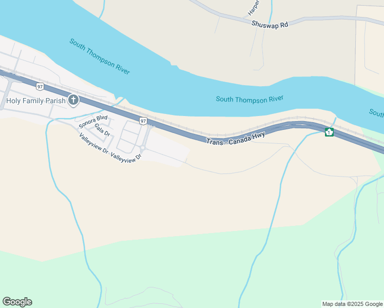 map of restaurants, bars, coffee shops, grocery stores, and more near 3300 Valleyview Drive in Kamloops