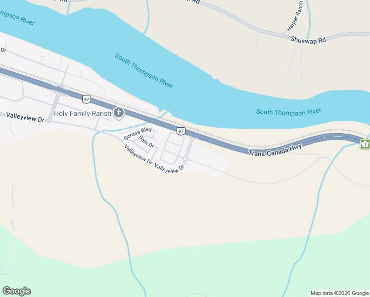 map of restaurants, bars, coffee shops, grocery stores, and more near 100 Grand Boulevard in Kamloops
