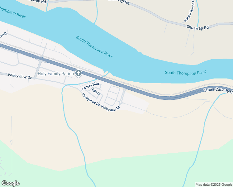 map of restaurants, bars, coffee shops, grocery stores, and more near 100 Grand Boulevard in Kamloops