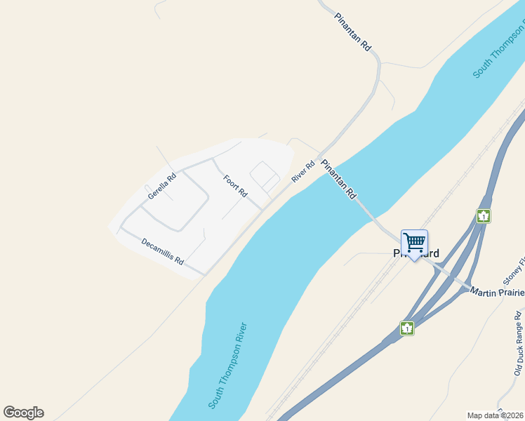 map of restaurants, bars, coffee shops, grocery stores, and more near River Road in Pritchard