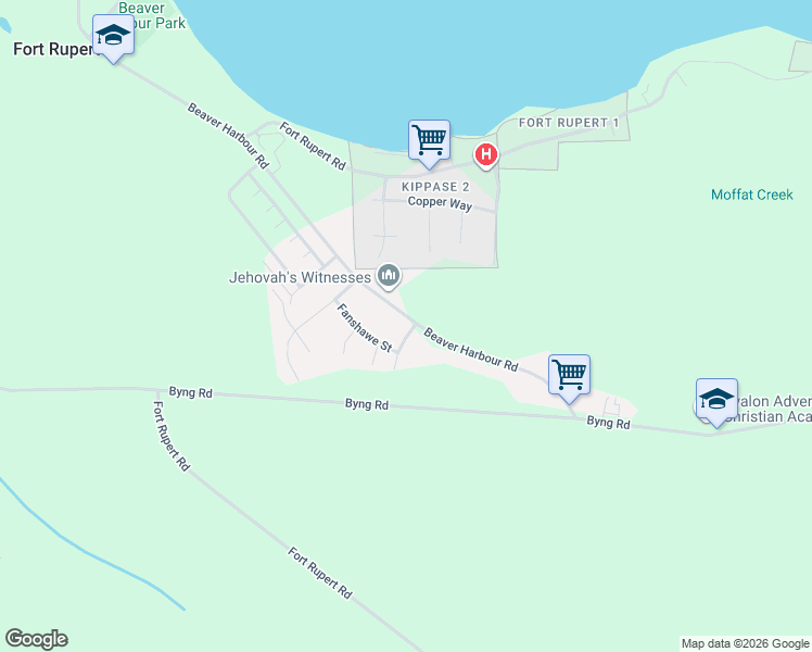 map of restaurants, bars, coffee shops, grocery stores, and more near 5060 Beaver Harbour Road in Port Hardy