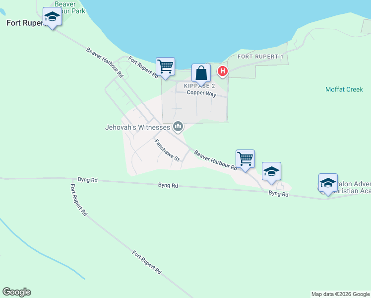 map of restaurants, bars, coffee shops, grocery stores, and more near 5060 Beaver Harbour Road in Port Hardy