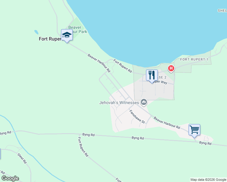 map of restaurants, bars, coffee shops, grocery stores, and more near Beaver Harbour Road in Port Hardy