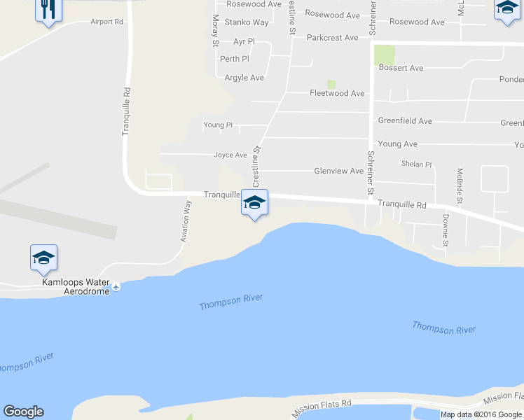 map of restaurants, bars, coffee shops, grocery stores, and more near 775 Crestline Street in Kamloops