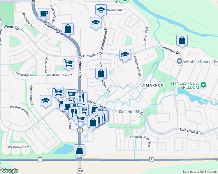 map of restaurants, bars, coffee shops, grocery stores, and more near in Okotoks