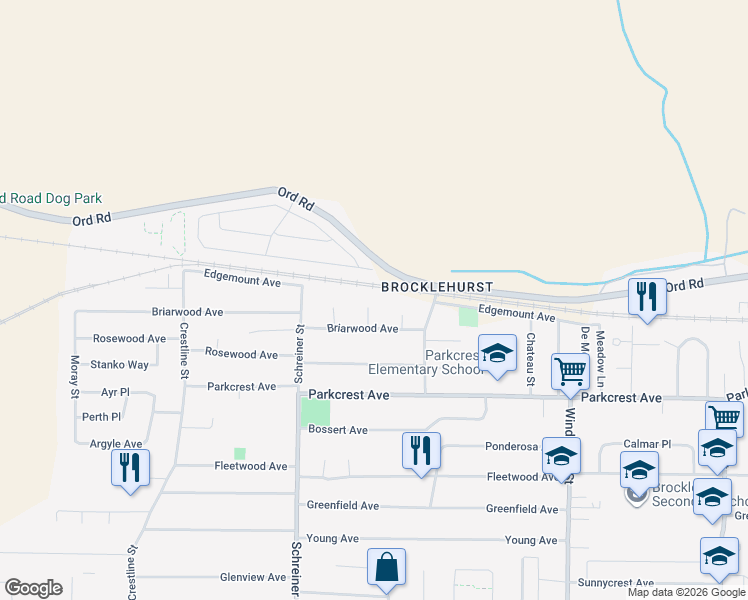 map of restaurants, bars, coffee shops, grocery stores, and more near 1183 Richards Place in Kamloops