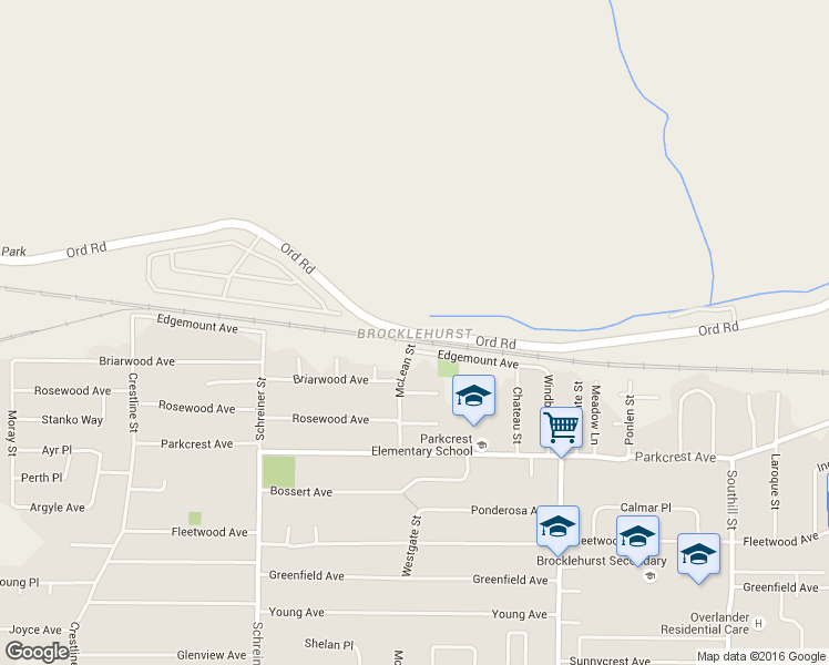map of restaurants, bars, coffee shops, grocery stores, and more near 1840 Ord Road in Kamloops