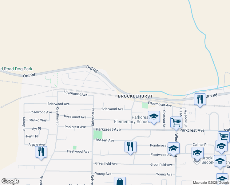 map of restaurants, bars, coffee shops, grocery stores, and more near 1183 Richards Place in Kamloops