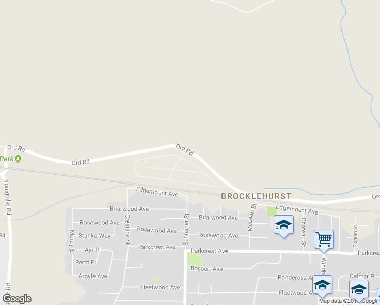 map of restaurants, bars, coffee shops, grocery stores, and more near 2277 Ord Road in Kamloops