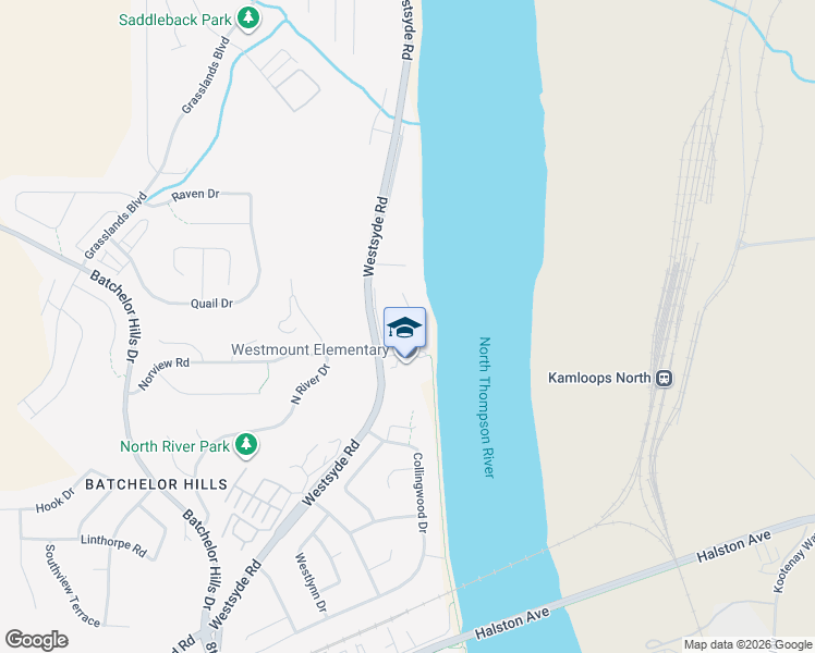 map of restaurants, bars, coffee shops, grocery stores, and more near 1864 Dickenson Road in Kamloops