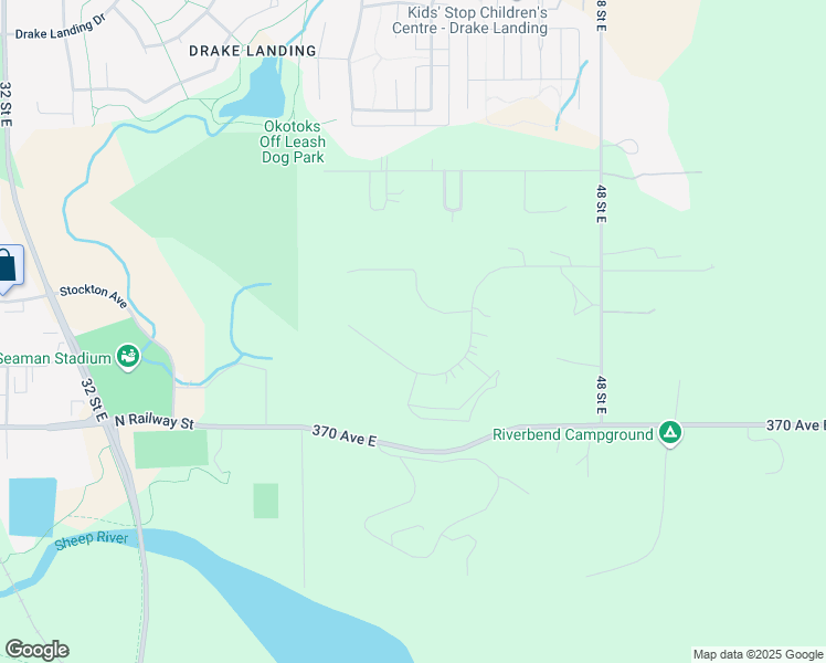 map of restaurants, bars, coffee shops, grocery stores, and more near 48 Street East in Okotoks