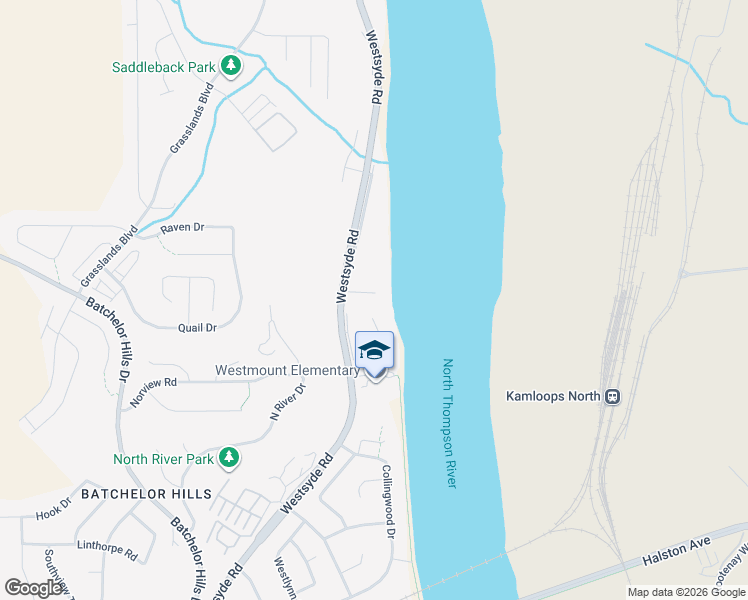 map of restaurants, bars, coffee shops, grocery stores, and more near 730 Yates Road in Kamloops